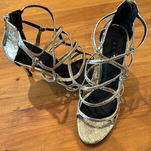 Gold strappy heels